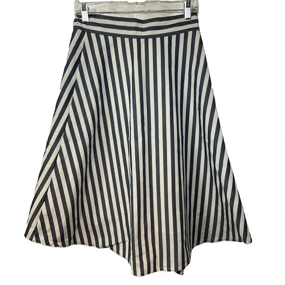 Anthropologie Maeve A Line Striped Midi Skirt Women Sz 4 Coastal Acedemia Preppy - Picture 4 of 11